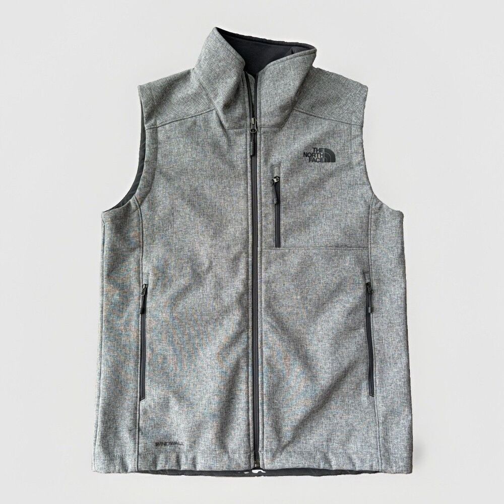 The North Face WindWall Vest Mens Small S Gray Softshell Full Zip Jacket Gorp